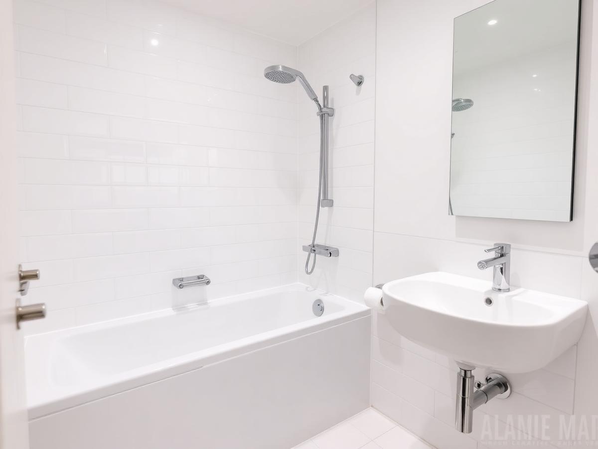 Sparkling clean bathroom after a DormClean deep scrub
